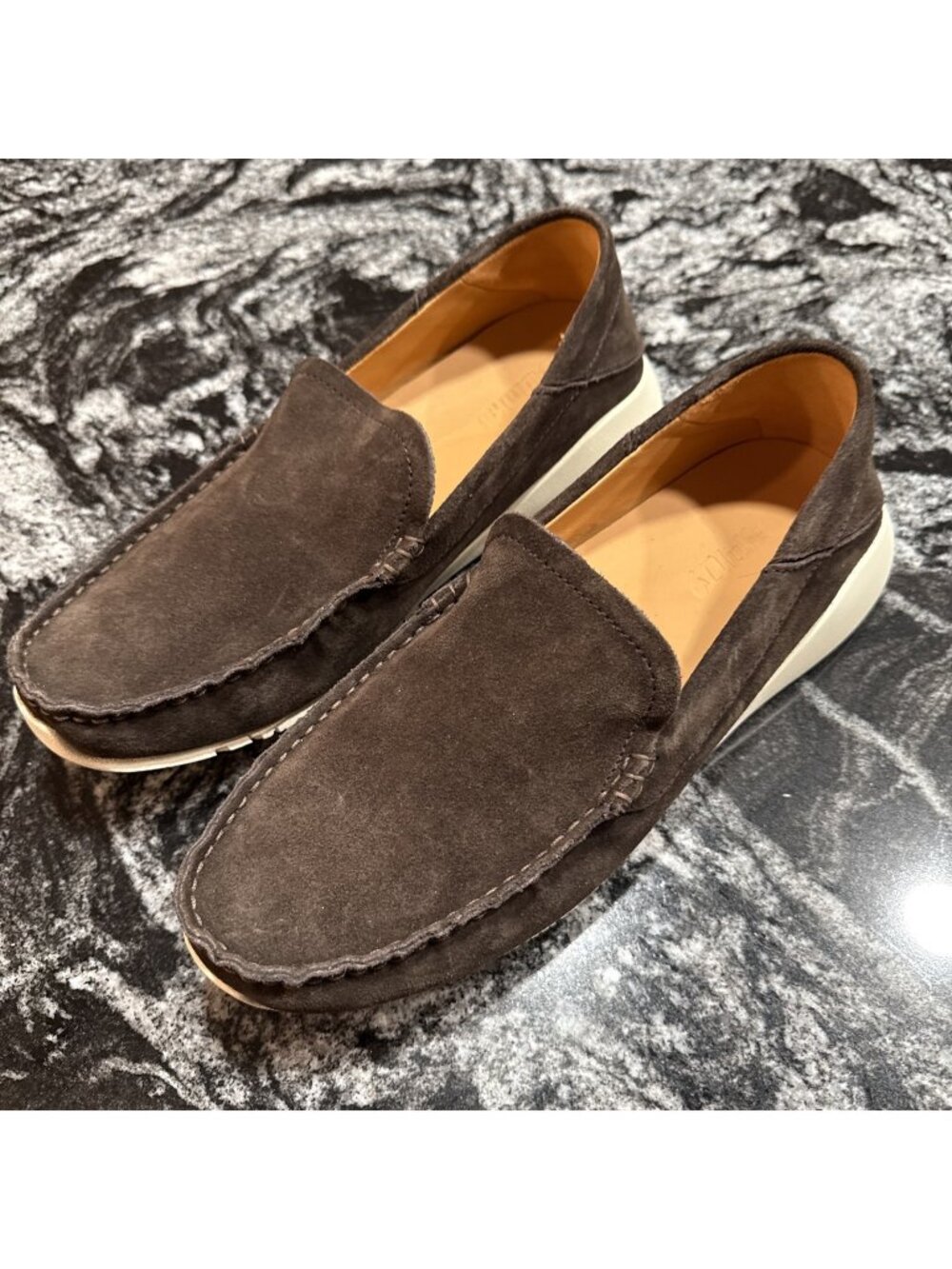 OluKai Men's Dark Brown Leather Slip On Ka'A Loafers Shoes 10.5 New No Box